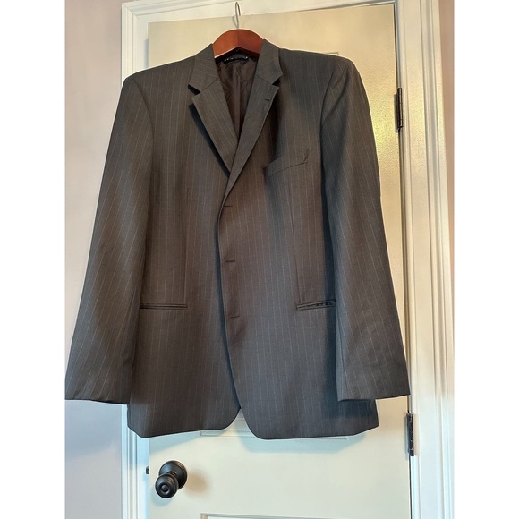 NWOT HUGO BOSS Gray Pinstriped Jacket SZ 46